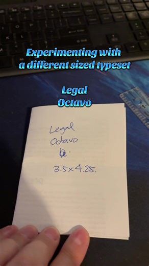 Typeset experimentation #bookbinding #bookbindersoftiktok #bookbindingathome #typesettingfanfic #typesetting