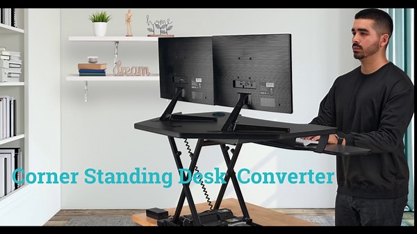 VERSADESK® PowerPro™ 36” x 24” Standing Desk Converter | 7.75” - 23.5” Electric Height Adjustable Sit to Stand Desk Riser w/ Keyboard Tray & USB Hub - Ergonomic Workstation for Home & Office, Cherry