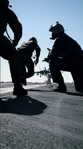 Incredible F-18 Hornet carrier landing view #Aviation