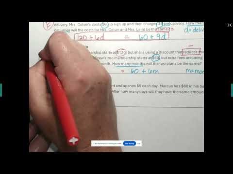 Writing equations with Variables on Both Sides