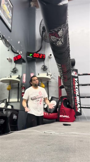 Two rounds on the speed bag sped up
