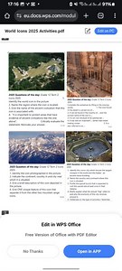 World Icons 2025 Activities1. Identify the world icon in the ... | Filo