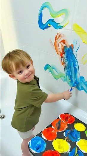 Fun Bath Paints! 🎨🛁 Easy DIY for Little Artists! #kidslearning #easydrawing #shorts #diy
