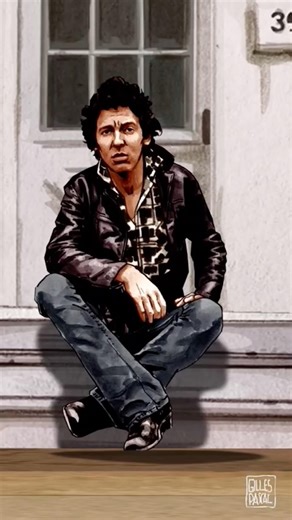 Bruce Springsteen. 1978. Graphic tribute. ( pencils, watercolor, Photoshop, after effects).
