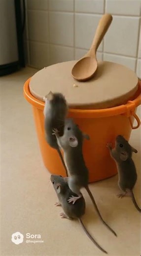 Shocking! a Group of Mice vs the Rice Bucket Trap — Will They Fall In While Stealing Rice? 🐭😱