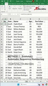 Auto adjusting serial numbers - Excel Tips and Tricks #shorts