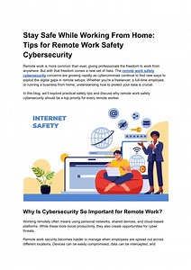 Stay Safe While Working From Home_ Tips for Remote Work Safety Cybersecurity - SlideServe