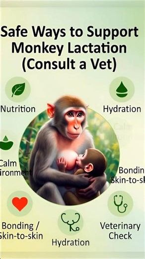 Mother Monkey Breastfeeding Baby 🐒🍼 | Natural Care & Milk Support (Educational)