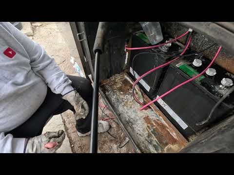 Removing Interstate Battery 903HC S from 2012 Monaco Knight 40PDQ House Battery Compartment NGH10745