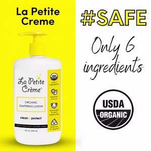 La Petite Creme Premium French Diapering Gift Set: Includes Organic Diapering Lotion (8 oz), Travel-size Liniment Baby Lotion (2 oz), 1 Travel-size Diaper Balm (1 oz), 50 Disposable Cotton Pads