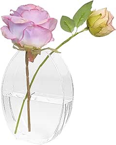 Ellipse Vase,Oval Vase Clear Acrylic Flower Vase Floral Centerpiece Modern Vase for Dning Tables Home Decor