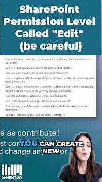 SharePoint 'Edit' Permission: Be aware of what it means! #sitemanagement