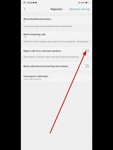 HOW TO AUTO REJECT UNKNOWN CALLS || #shorts