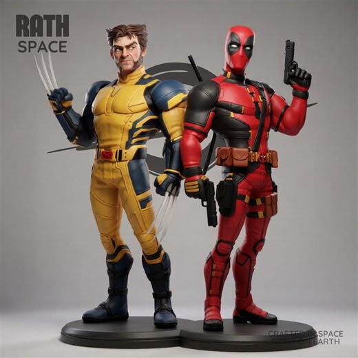 Deadpool & Wolverine Toon STL | Marvel Chibi Superhero Duo | Comic Character 3D Print Model - Etsy