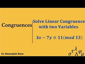 Congruences| Example of linear congruence with two variables