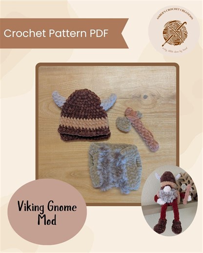 Viking Gnome Helmet | PDF Crochet Pattern - Etsy