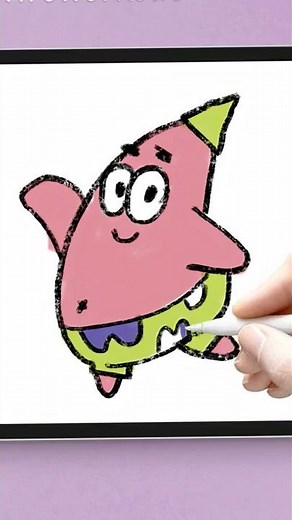 ✨ PATRICK STAR COLORING PAPER 👶🏻🖍️ | EASY DRAWING FOR KIDS | SpongeBob SquarePants #art