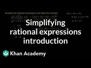 Simplifying rational expressions example 2 | Rational expressions | Algebra II | Khan Academy