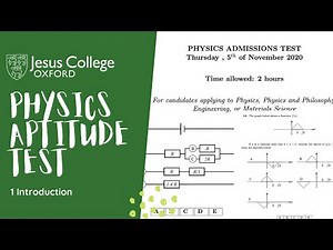 OXFORD #PAT (Physics Aptitude Test) LESSON 1 -- Introduction