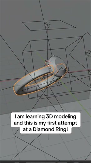 3D modelled in Blender - Diamond Ring