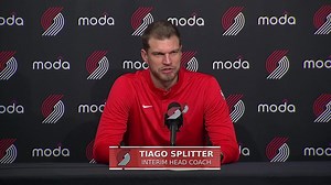 POR 134, SAC 133: Trail Blazers coach Tiago Splitter postgame media availability
