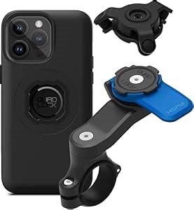 Quad Lock Motorcycle Handlebar Mount Kit with Vibration Dampener and MAG Phone Case for iPhone 14 Pro Max