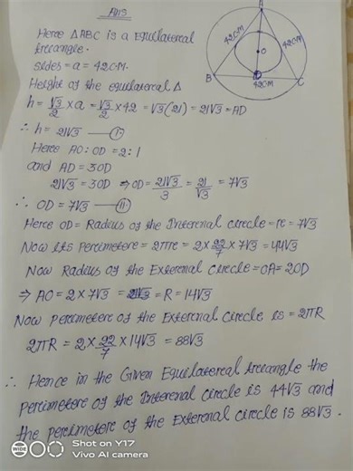 cicle inside a triangle problem ❤️