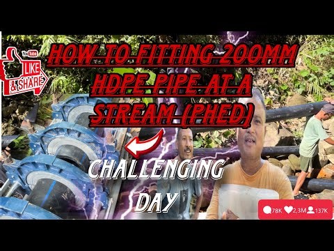 How to Fit HDPE Pipe in Stream | Real Field Hard Work"💥 200mm HDPE PIPE🔥#pipework