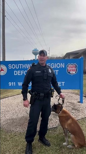 Wisconsin State Patrol Trooper Lorbecki overviews the K9 unit