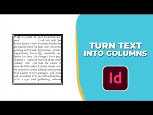 How to turn text into columns in InDesign
