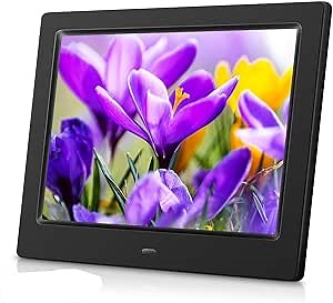 MRQ 8 Inch Digital Photo Frame, Picture Frame with HD IPS Screen 180° Degree Wide Viewing Angle with Remote Control, Support Video/Photo/Music Playing, with USB SD Slot