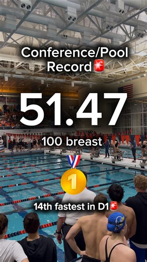 Matvei Namakonov | 100 breast - 51.47 (24.13/27.34) 14th Fastest in the Country🚨 Conference Record🚨 Pool Record🚨 Went the same time in prelims - 51.47... | Instagram