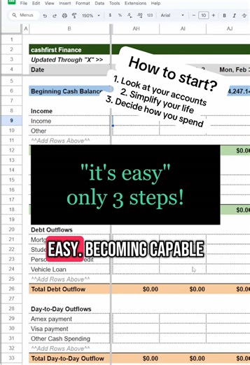 Cannot say this enough. It’s okay to start simple, you just have to start. 3 steps, all behaviour based, takes less than 1 minute a day. https://beacons.ai/cashfirstfinance #personalfinance #finances #canadianfinance #cashfirst #budgeting