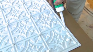 Watch How-to install glue up faux tin ceiling tiles on Amazon Live