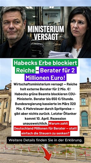 Grüne Beamte sabotieren CDU-Ministerin — sie holt Berater für 650€ die Stunde!