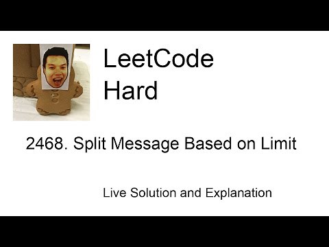 2468. Split Message Based on Limit (Leetcode Hard)