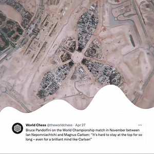 Have you seen Dubai World Expo, the place where the World Championship 2021 will be held?  While watching, write us what do you think the final score of the championship will be!  Expo 2020 Dubai, Youtube channel | World Chess | Facebook