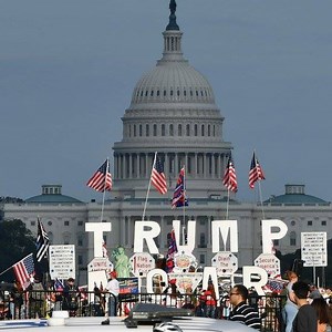 1.3M views · 10K reactions | Donald J. Trump fans gather for a rally in Washington DC to 'defend American values'. | BBC News | Facebook