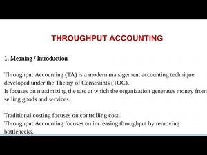 Throughput Accounting Full explanation in Hindi #simplifiedstudyofficial