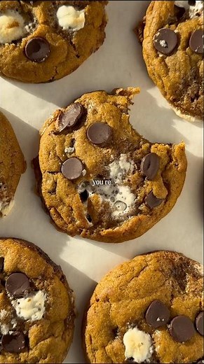 pumpkin marshmallow chocolate chip cookies! recipe on emmasplate.com!