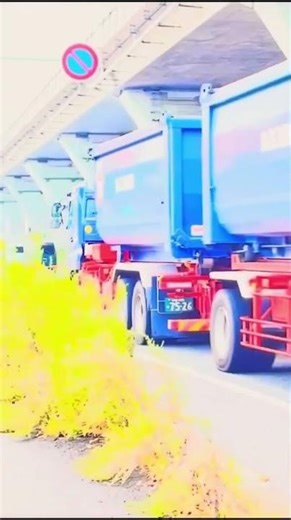 迫力満点‼️フルトレーラー通過‼️ #トレーラー走行動画