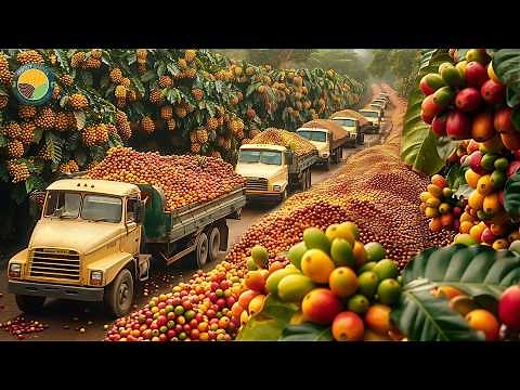 How Millions Of Pounds Of Coffee Are Processed At Brazil Coffee Farms | Farming Documentary