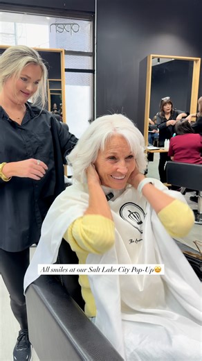 The biggest proof of what we do is in the smiles. 🤎 Every stop on our pop-up tour brings women the chance to try on different lengths, colors, and volume options with the guidance of a stylist. They leave with their brand-new hair cut and styled the same day... but what matters most is how they feel walking out the door: lighter, happier, and more confident. That joy is why our tour exists. 🌸 Comment “TOUR” to see the cities we’re visiting next for our in-person transformations! 💬 Don't forge