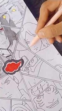 Akatsuki Drawing 🔥 Naruto vs Akatsuki | Anime Drawing #shorts