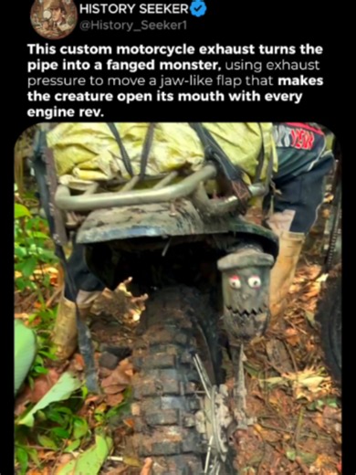 Motorcycle Exhaust Tip That Makes a Moving Monster Mouth