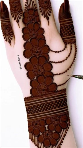 simple easy stylish mehndi design for back hand| #mehndi #hennadesign #mehandi #mehndidesign