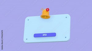 Concept message. Reminder 3D Illustration, Notifications page with floating elements. Business planning, events, reminder, and timetable with 3d rendering. 3d rendering