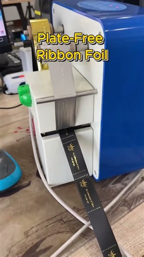 AMD320 digital foil ribbon printer Foil print custom logos & texts on ribbons for weddings, bouquets