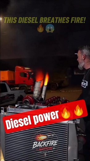 This Monster Diesel Engine Shoots FIRE! 🔥🤯 #diesel