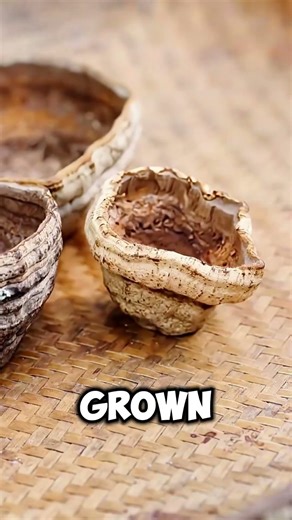 This Mushroom Grows Into a Cup #viral #satisfying #woodworking